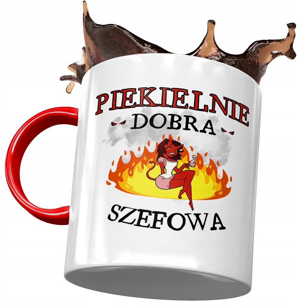 Kubek Czerwony Dla Szefowej Piekielnie Dobra Kubek Z Nadrukiem Ze Zdjęciem