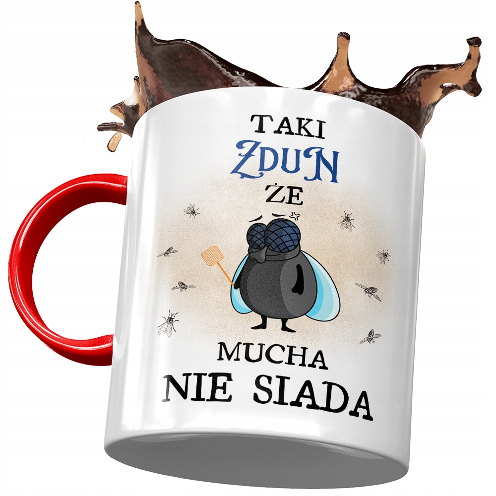 Kubek Czerwony Dla Zduna Taki Że Mucha Nie Siada Z Nadrukiem Ze Zdjęciem