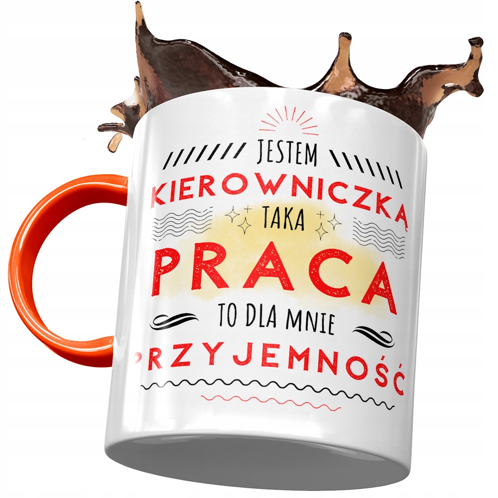 Kubek Pomarańczowy Dla Kierowniczki Prezent Z Nadrukiem Ze Zdjęciem