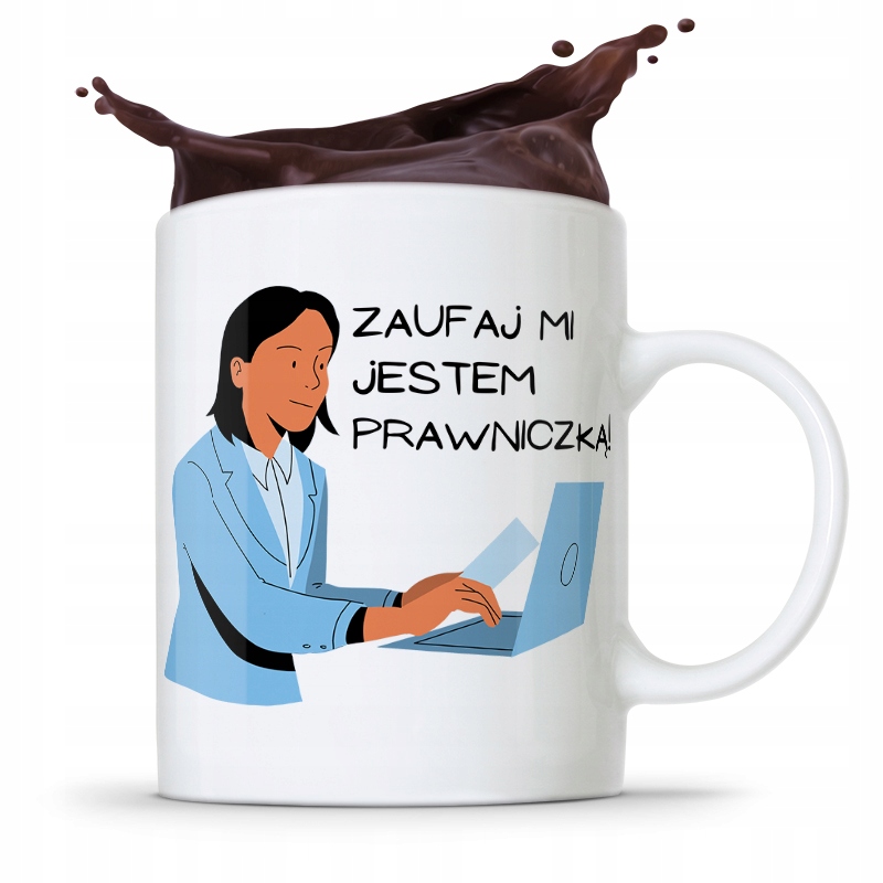 Kubek Prawnika Mecenasa Zaufaj, Jestem Prawniczką Z Nadrukiem Ze Zdjęciem