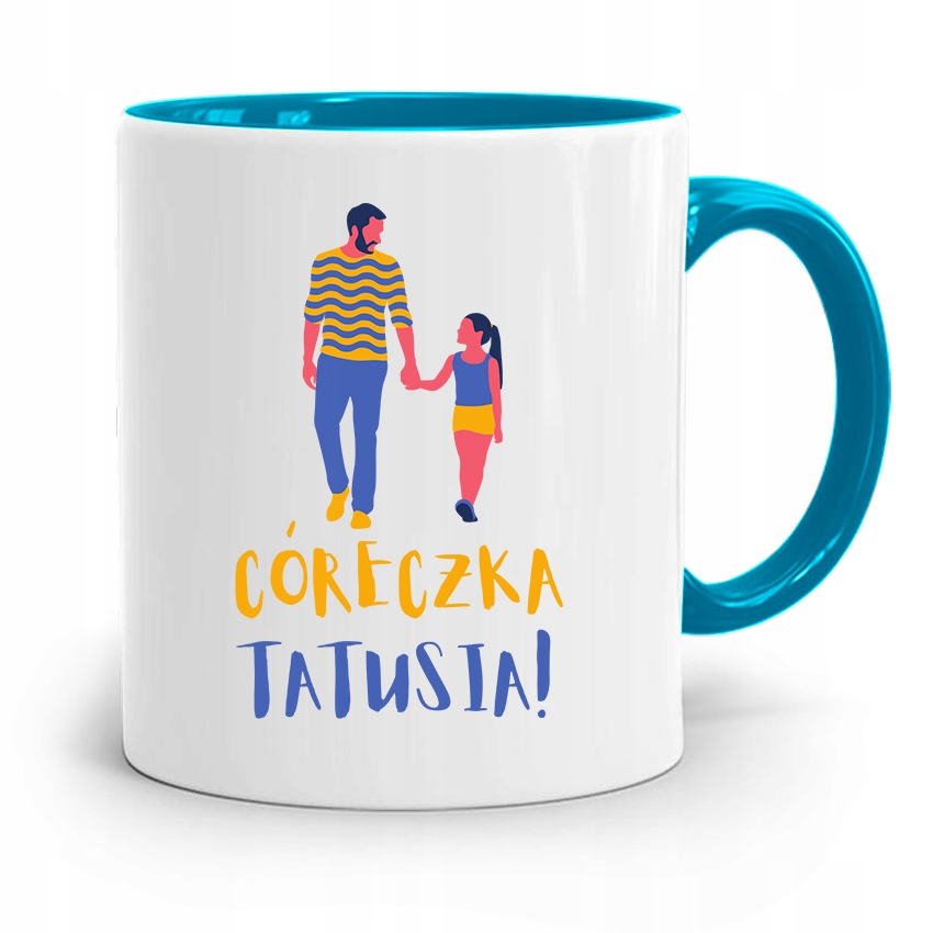 Kubek Błękitny Dla Córki Córeczka Tatusia Z Nadrukiem Ze Zdjęciem