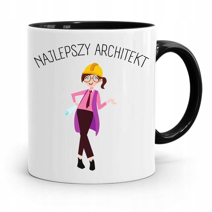 Kubek Czarny Dla Architekta Najlepszy Architekt Z Nadrukiem Ze Zdjęciem