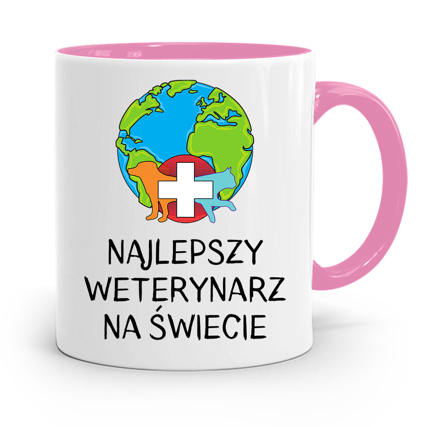 Kubek Różowy Weterynarza Najlepszy Weterynarz Z Nadrukiem Ze Zdjęciem