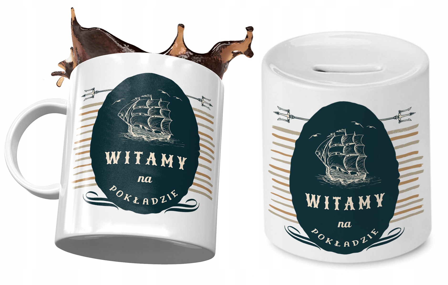 Powitanie W Pracy Zestaw Kubek + Skarbonka Prezent Z Nadrukiem Ze Zdjęciem