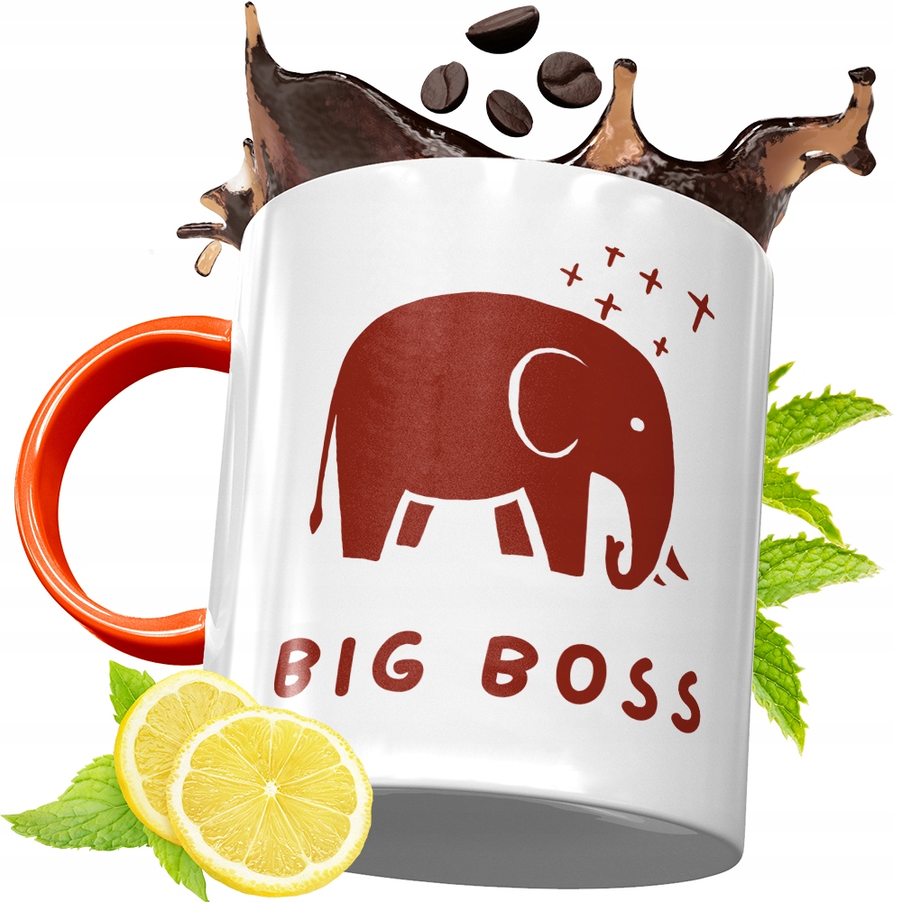 Kubek Pomarańczowy Dla Szefa Prezent Z Nadrukiem Ze Zdjęciem