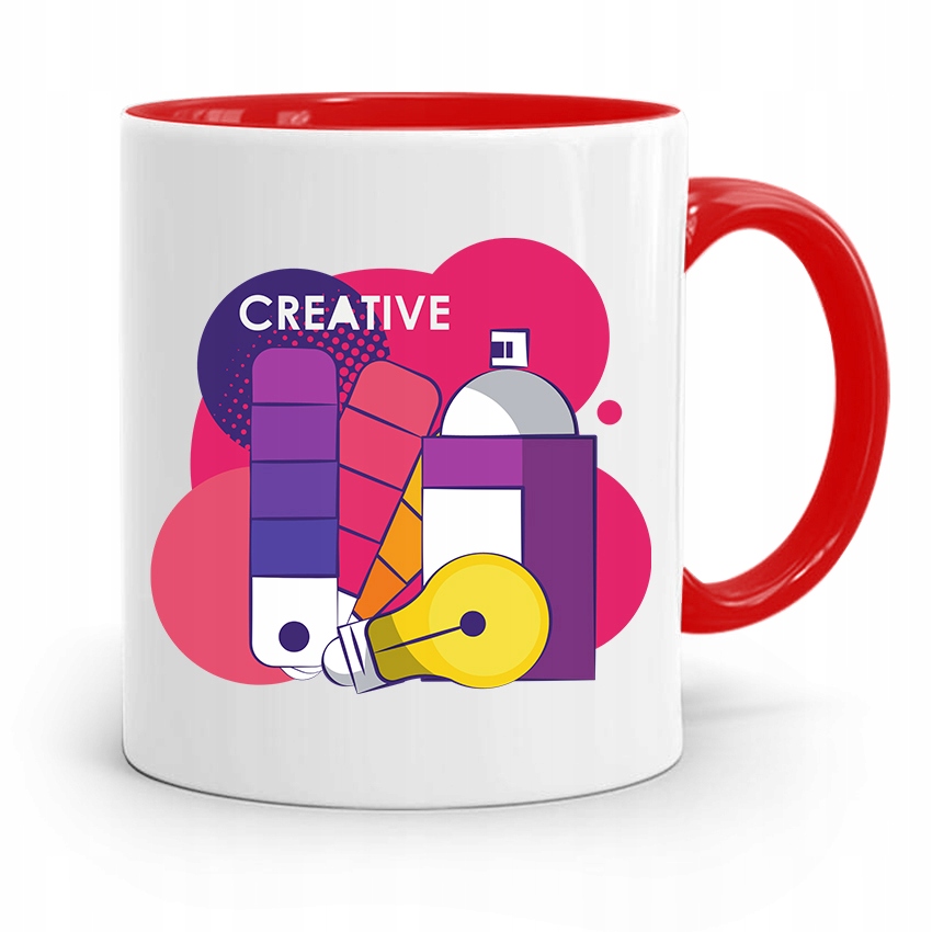 Kubek Czerwony Prezent Dla Grafika Creative Z Nadrukiem Ze Zdjęciem