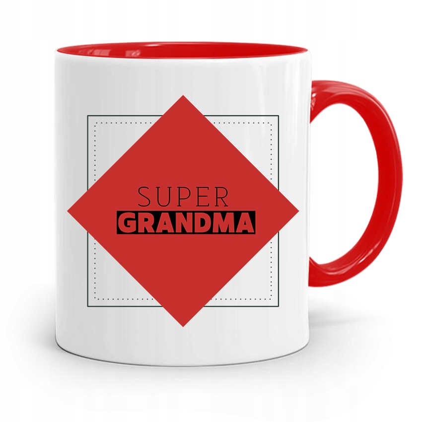 Kubek Czerwony Dla Babci Super Grandma Z Nadrukiem Ze Zdjęciem