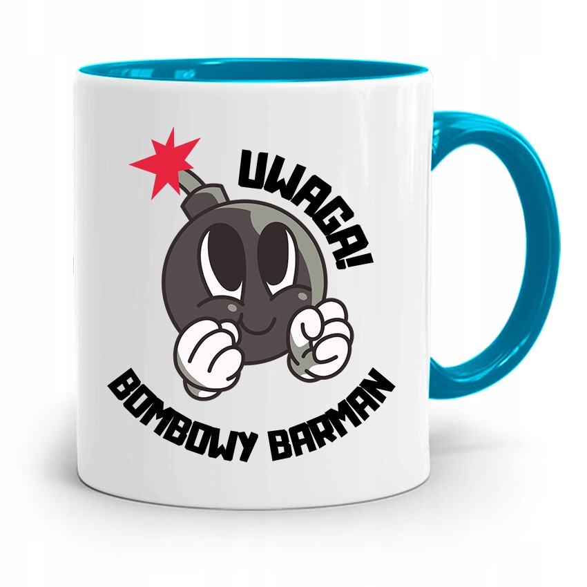 Kubek Błękitny Dla Barmana Bombowy Barman Prezent Z Nadrukiem Ze Zdjęciem