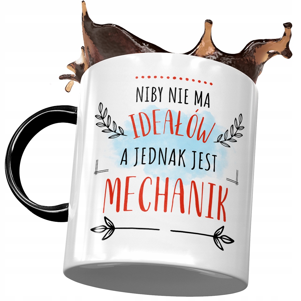 Kubek Czarny Mechanika Idealny Mechanik Z Nadrukiem Ze Zdjęciem