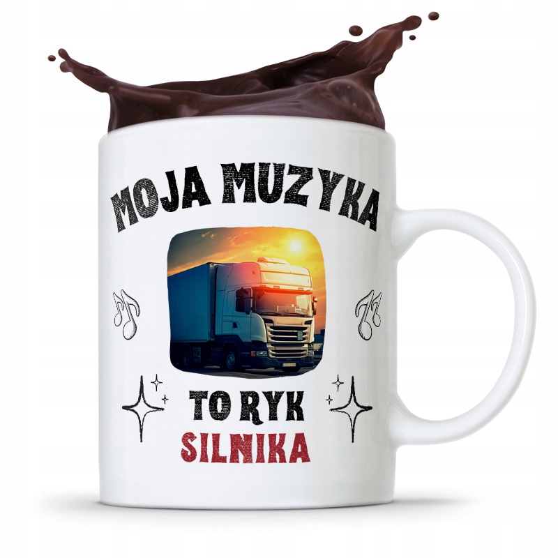 Dla Tirowca Kierowcy Kubek Muzyka To Ryk Silnika Z Nadrukiem Ze Zdjęciem