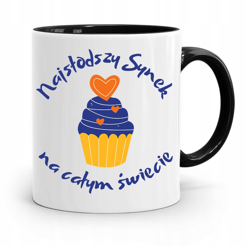 Kubek Czarny Prezent Dla Syna Najsłodszy Synek Z Nadrukiem Ze Zdjęciem