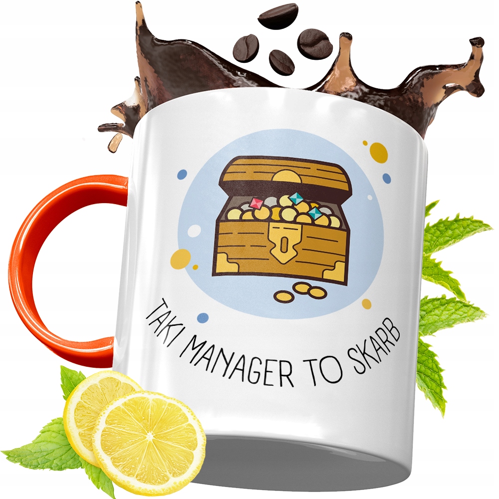 Kubek Pomarańczowy Dla Managera Prezent Z Nadrukiem Ze Zdjęciem