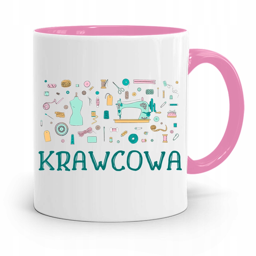 Kubek Różowy Krawca Krawcowej Najlepsza Krawcowa Z Nadrukiem Ze Zdjęciem