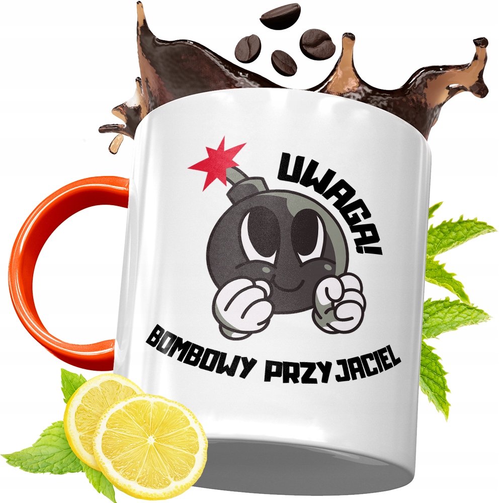 Kubek Pomarańczowy Dla Przyjaciela Przyjaciółki Z Nadrukiem Ze Zdjęciem