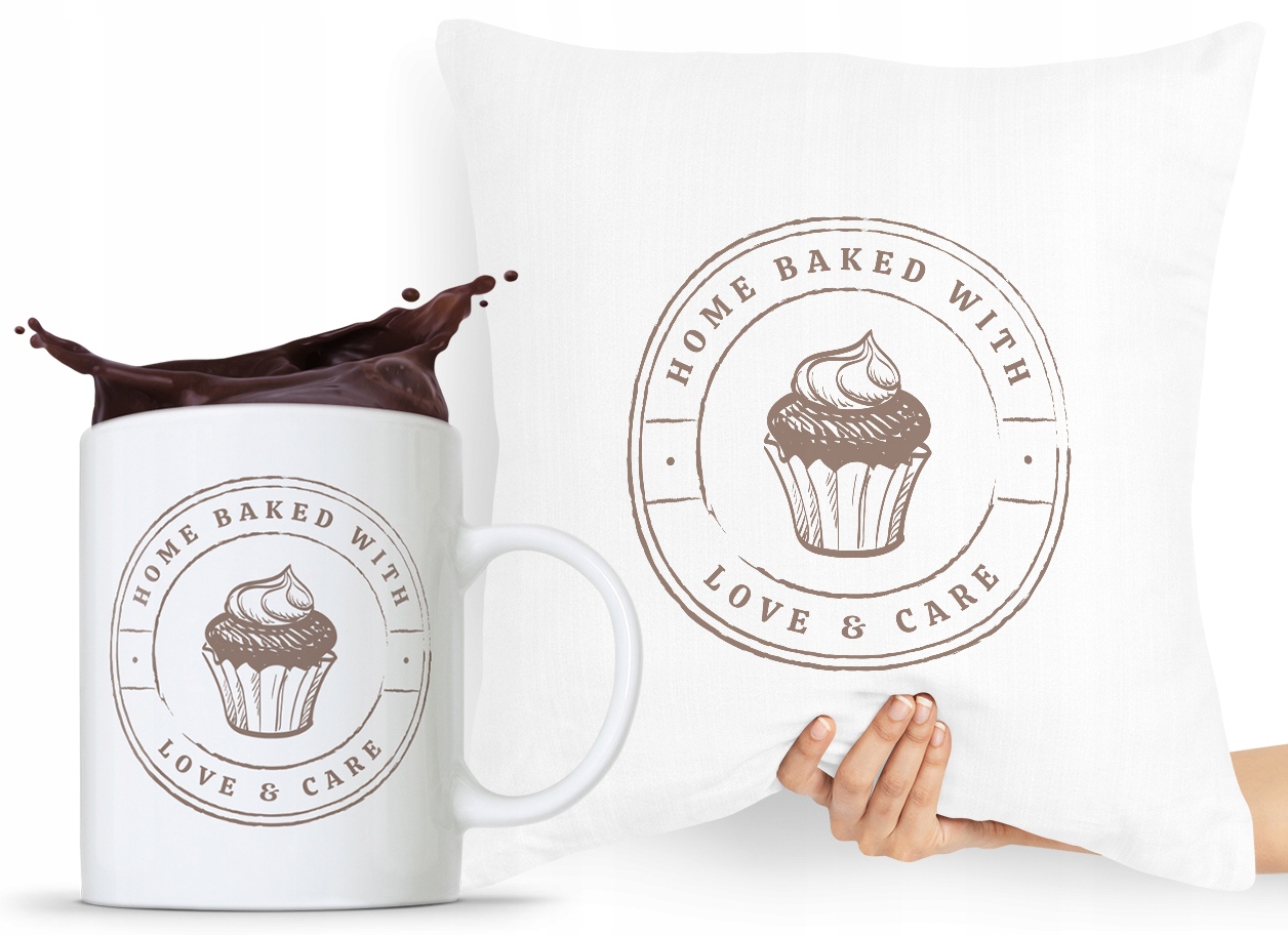 Zestaw Poduszka + Kubek Prezent Dla Piekarza Z Nadrukiem Ze Zdjęciem