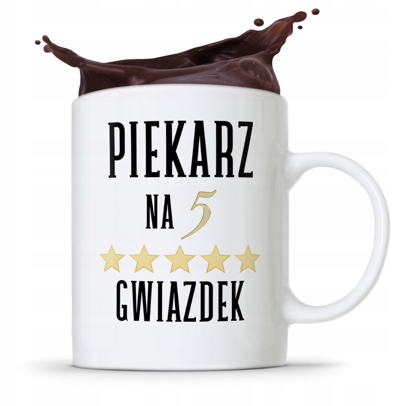 Kubek Prezent Dla Piekarza Na Pięć Gwiazdek Z Nadrukiem Ze Zdjęciem