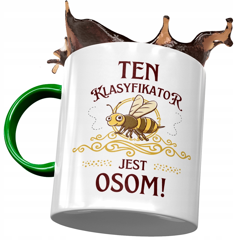 Kubek Zielony Dla Klasyfikatora Jest Osom Z Nadrukiem Ze Zdjęciem