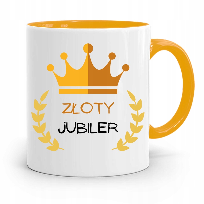 Dla Jubilera Kubek Żółty Złoty Jubiler Prezent Z Nadrukiem Ze Zdjęciem