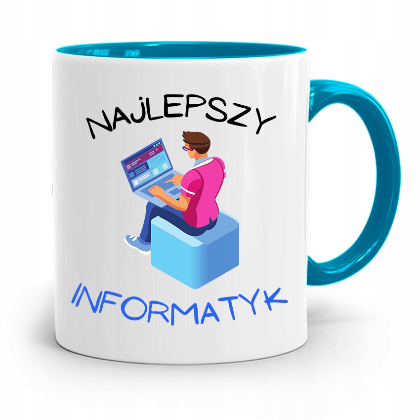 Kubek Błękitny Informatyka Najlepszy Informatyk Z Nadrukiem Ze Zdjęciem