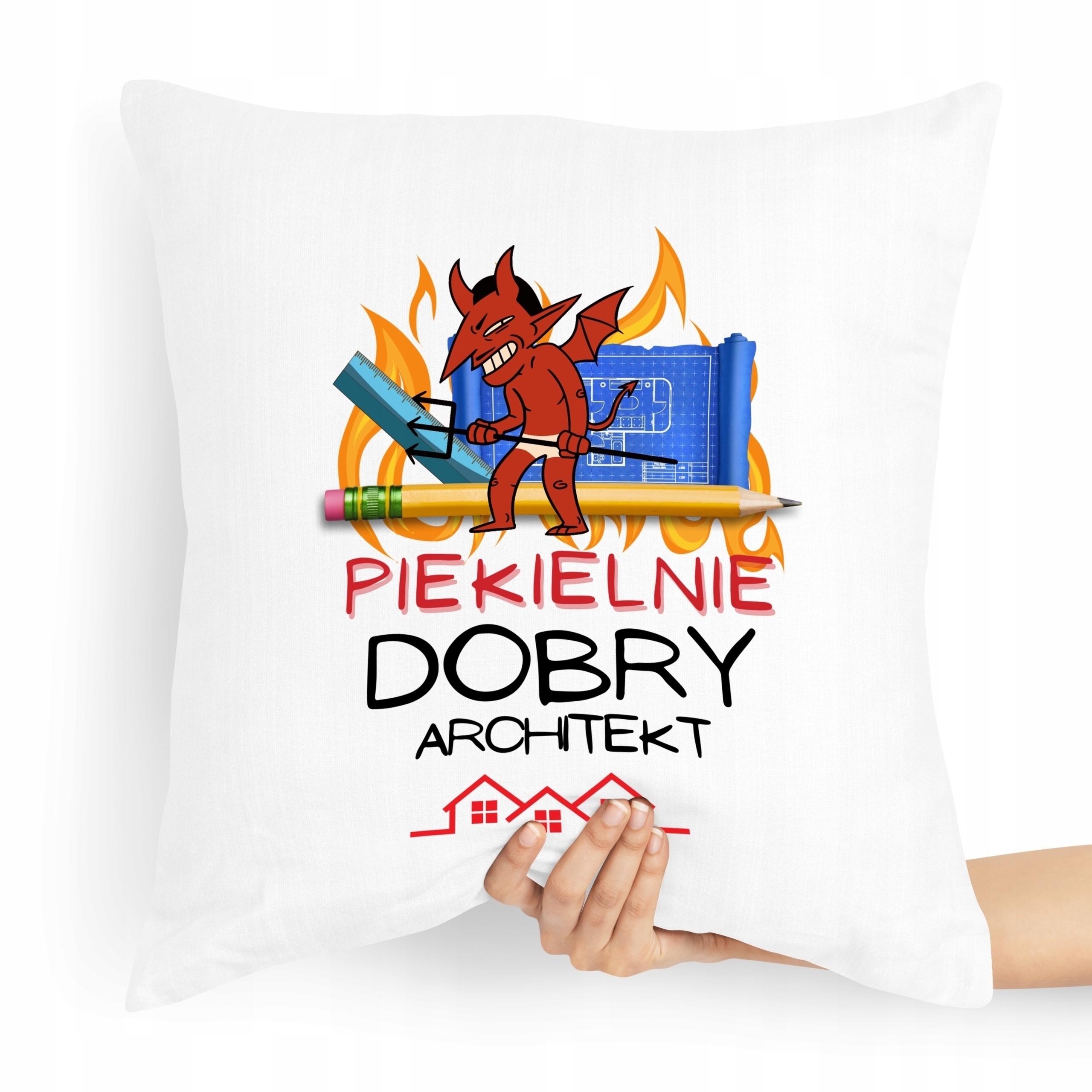 Poduszka Prezent Dla Piekielnie Dobrego Architekta Z Nadrukiem Ze Zdjęciem