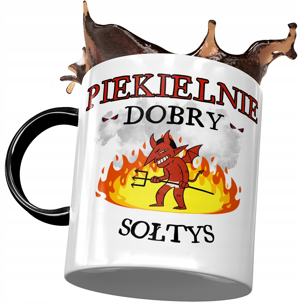 Kubek Czarny Dla Sołtysa Piekielnie Dobry Prezent Z Nadrukiem Ze Zdjęciem