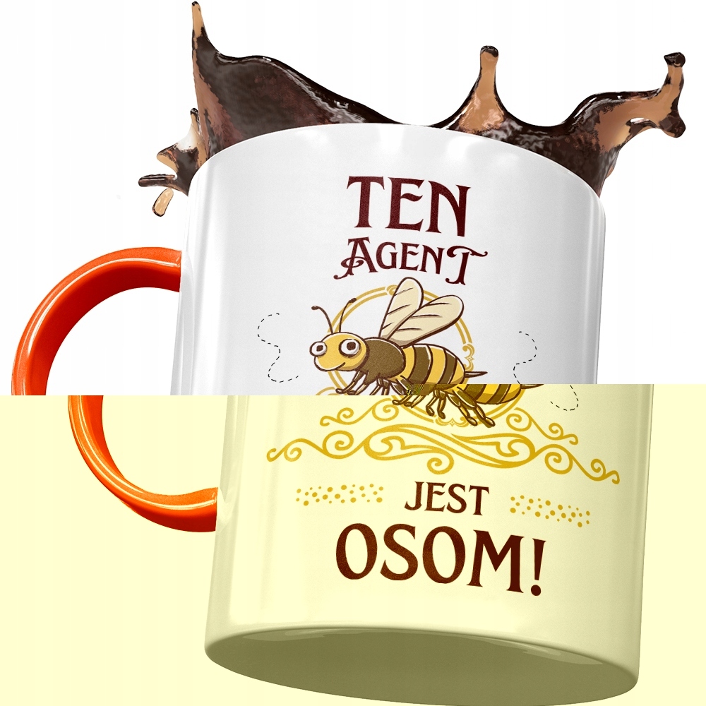 Kubek Pomarańczowy Dla Agenta Jest Osom! Prezent Z Nadrukiem Ze Zdjęciem