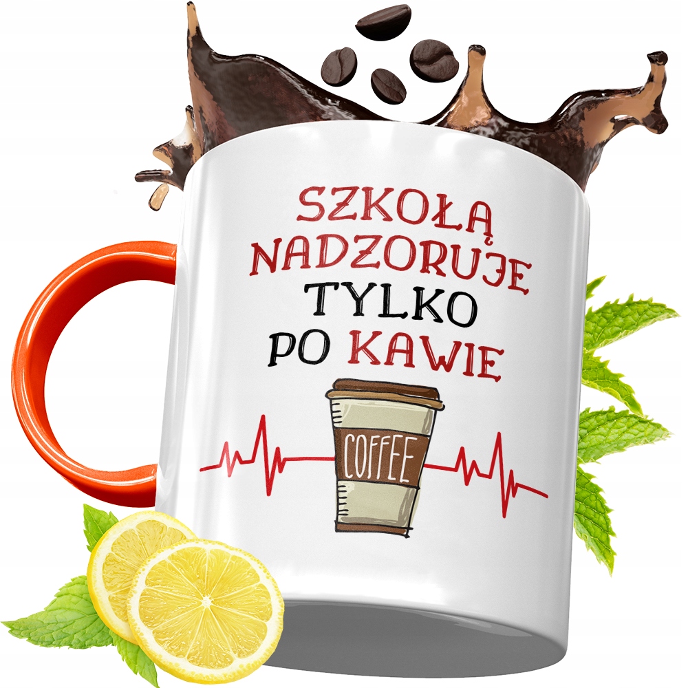 Kubek Pomarańczowy Dla Dyrektora Prezent Z Nadrukiem Ze Zdjęciem