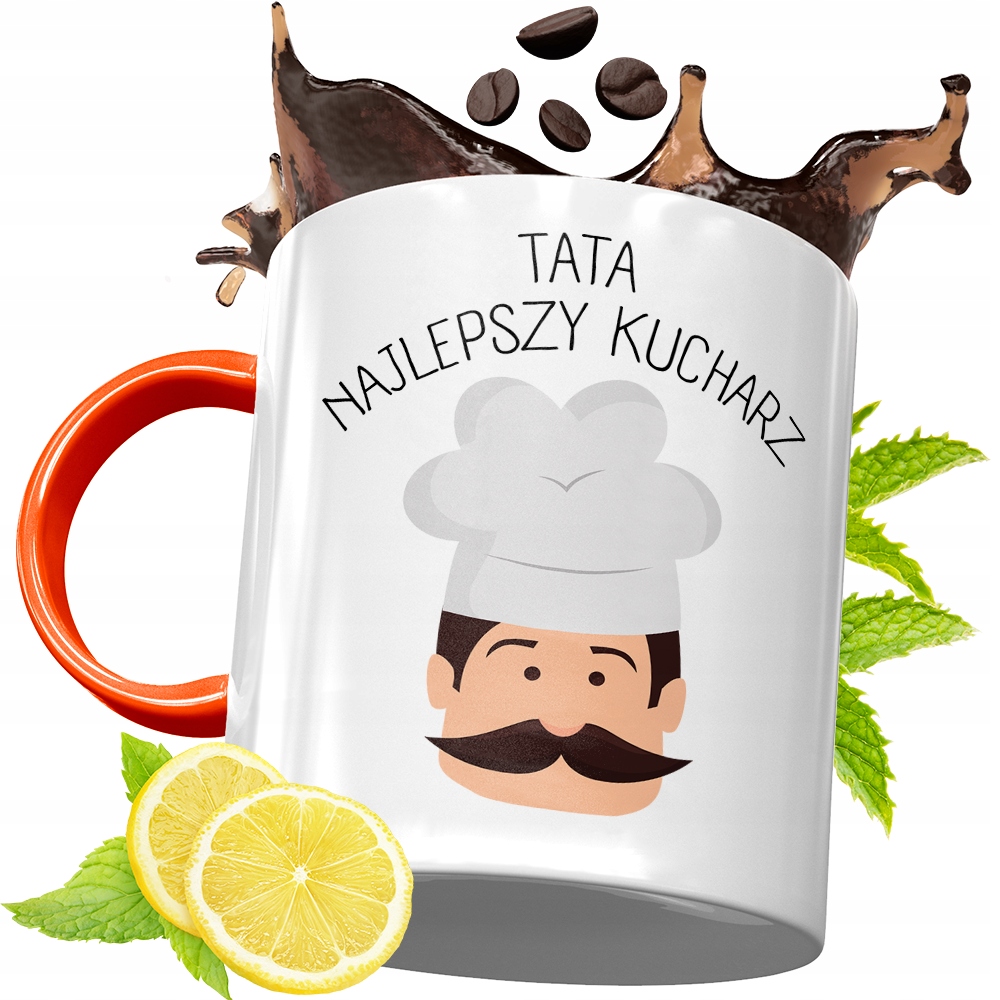 Kubek Pomarańczowy Dla Taty Dzień Taty Prezent Z Nadrukiem Ze Zdjęciem