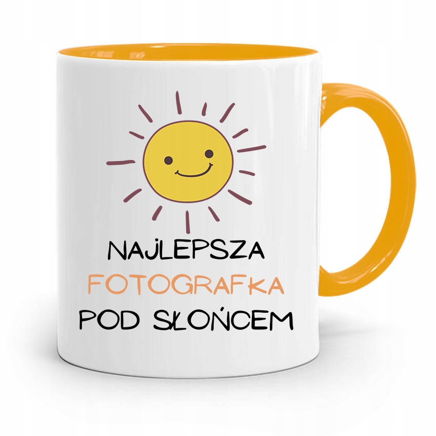 Kubek Żółty Fotografa Najlepsza Pod Słońcem Z Nadrukiem Ze Zdjęciem