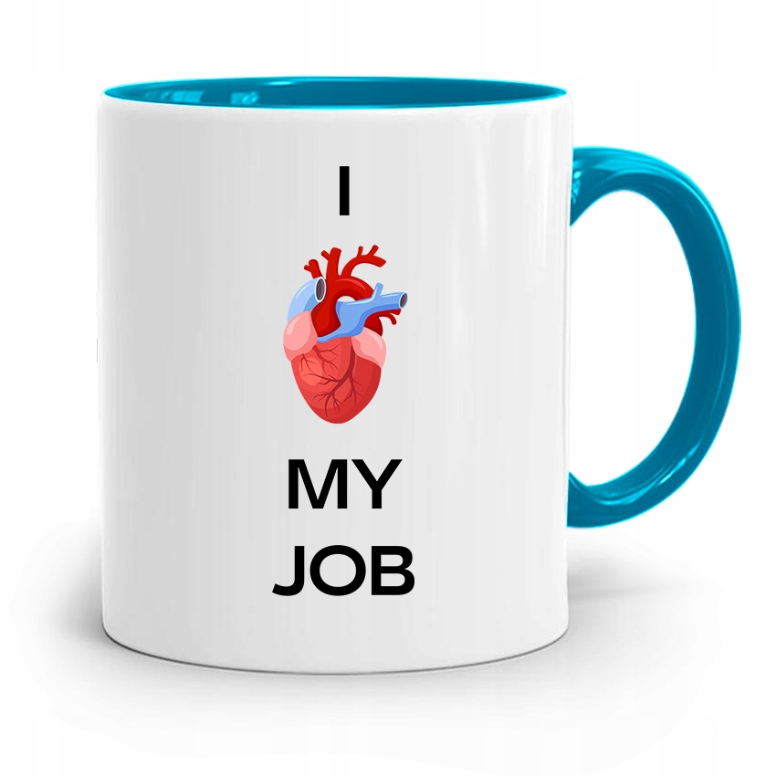 Kubek Błękitny Dla Doktora I Love My Job Prezent Z Nadrukiem Ze Zdjęciem