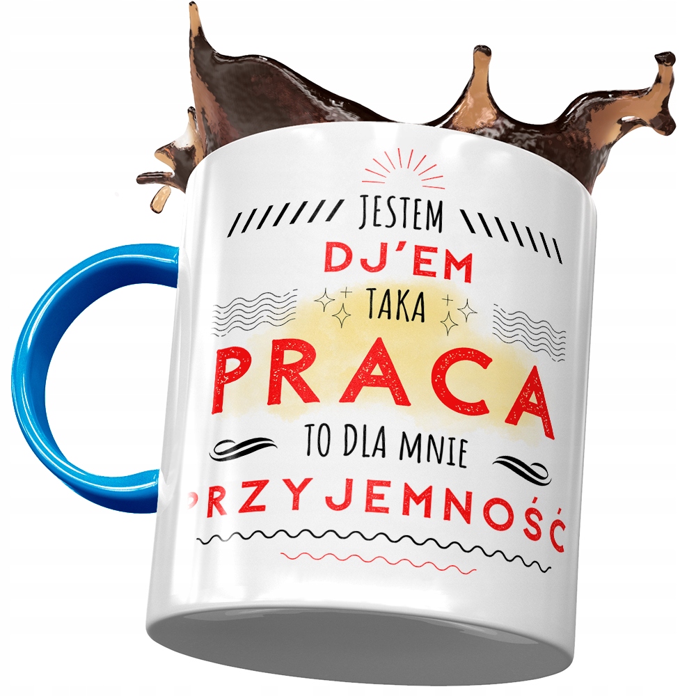 Kubek Błękitny Dla Dja Dla Mnie Przyjemność Z Nadrukiem Ze Zdjęciem