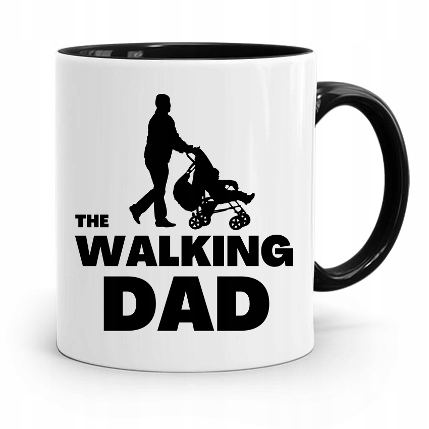 Kubek Czarny Prezent Na Dzień Ojca The Walking Dad Z Nadrukiem Ze Zdjęciem