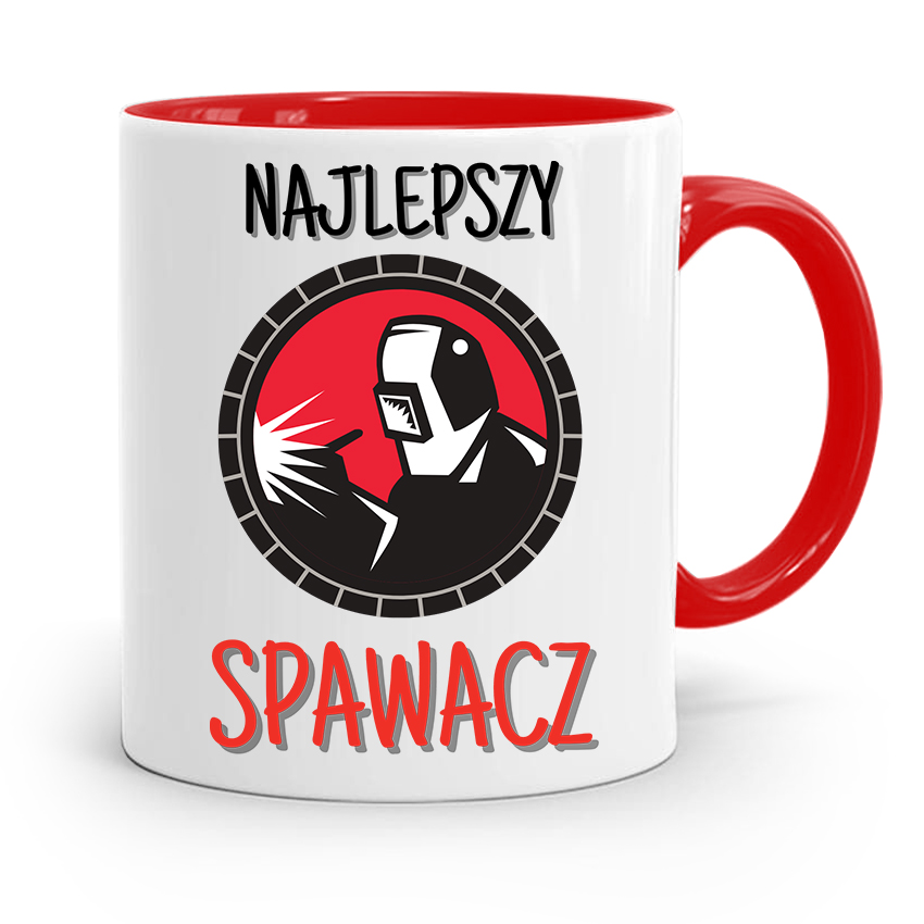 Kubek Czerwony Prezent Spawacza Najlepszy Spawacz Z Nadrukiem Ze Zdjęciem