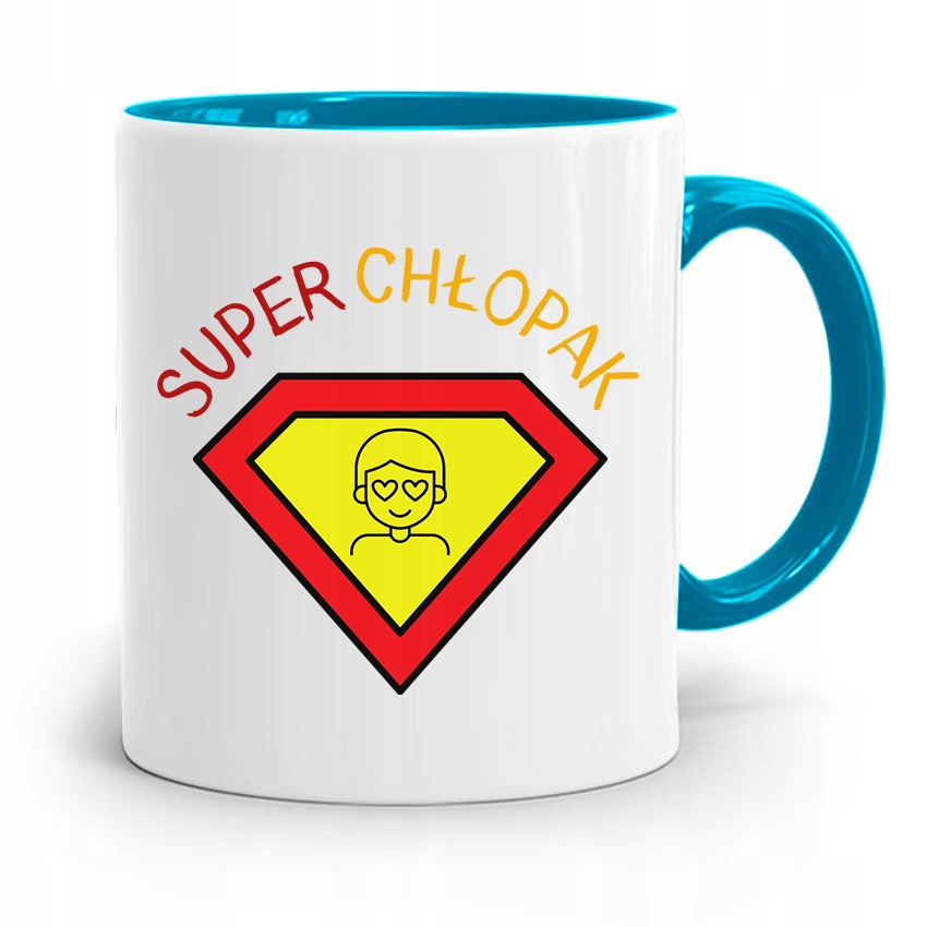 Kubek Błękitny Dla Chłopaka Super Chłopak Z Nadrukiem Ze Zdjęciem