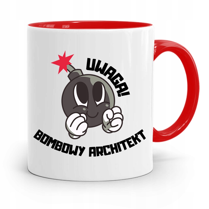 Kubek Czerwony Architekta Bombowy Architekt Z Nadrukiem Ze Zdjęciem