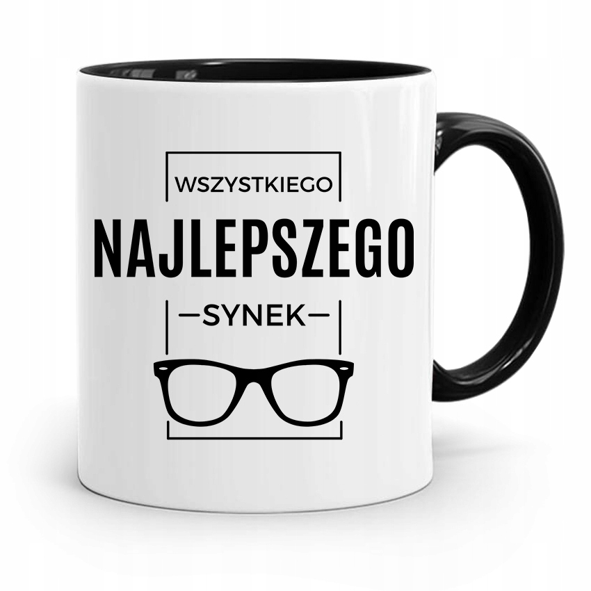 Kubek Czarny Prezent Dla Syna Najlepszego Synek Z Nadrukiem Ze Zdjęciem