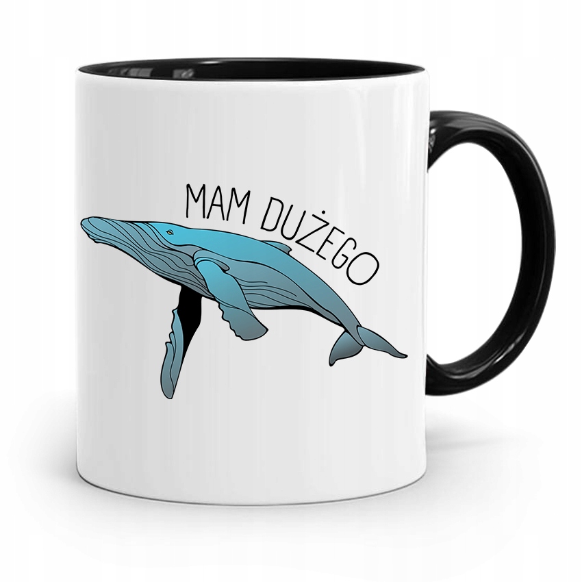 Kubek Czarny Śmieszny Zabawny Mam Dużego Prezent Z Nadrukiem Ze Zdjęciem