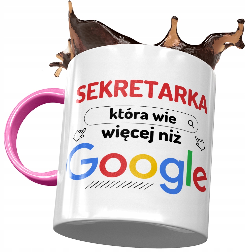 Kubek Różowy Dla Sekretarki Wie Więcej Niż Google Z Nadrukiem Ze Zdjęciem