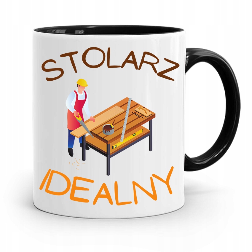 Kubek Czarny Prezent Dla Stolarza Stolarz Idealny Z Nadrukiem Ze Zdjęciem