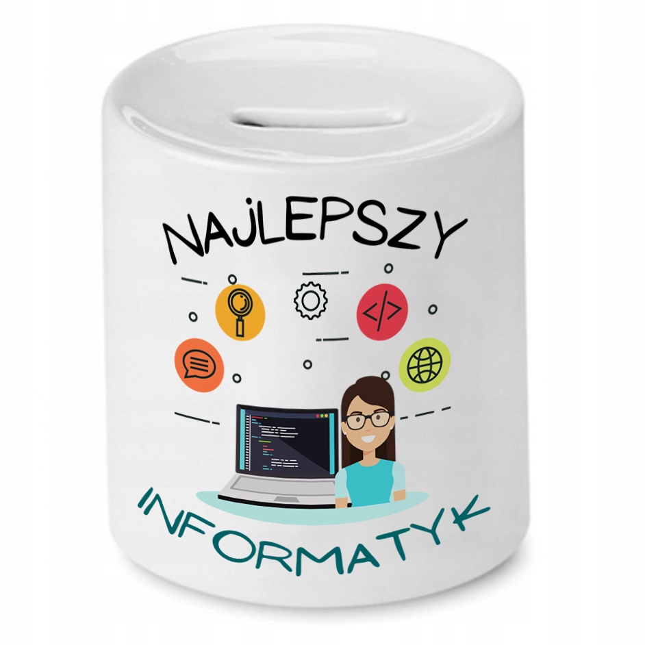 Skarbonka Informatyka Najlepszy Informatyk Prezent Z Nadrukiem Ze Zdjęciem