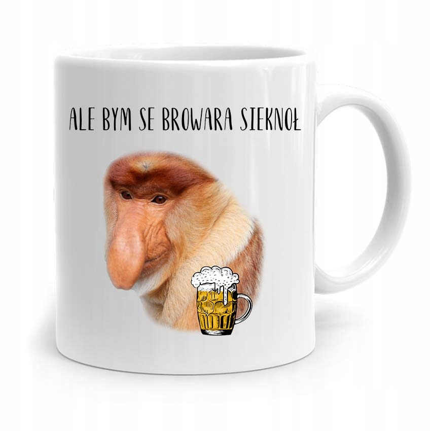 Kubek Śmieszny Nosacz Janusz Bym Browara Sieknoł Z Nadrukiem Ze Zdjęciem