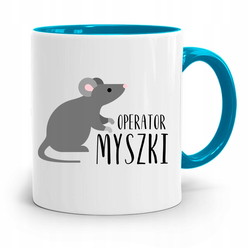 Kubek Błękitny Informatyka Operator Myszki Prezent Z Nadrukiem Ze Zdjęciem
