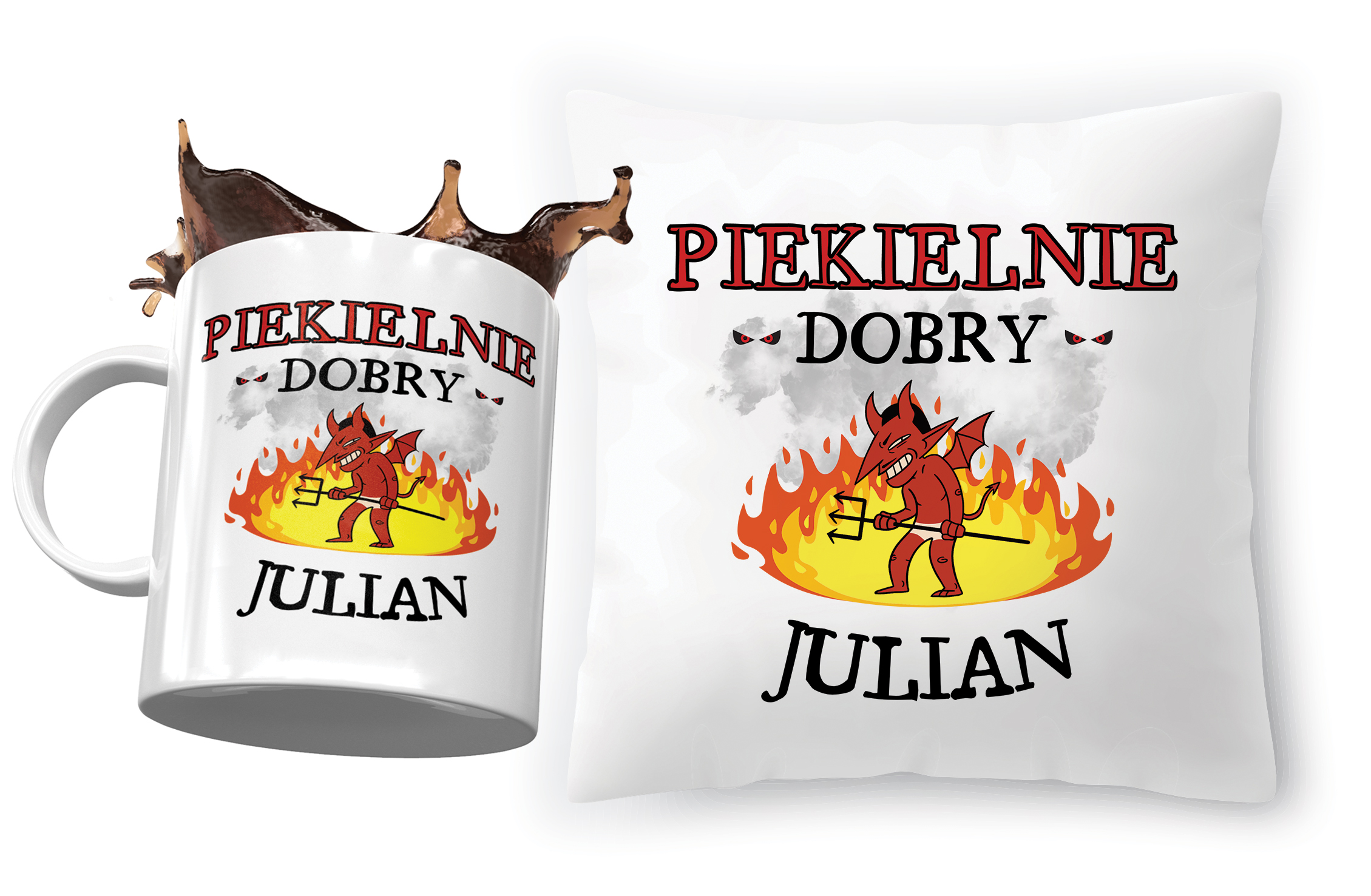 Zestaw Dla Juliana Poduszka + Kubek Na Prezent Z Nadrukiem Ze Zdjęciem