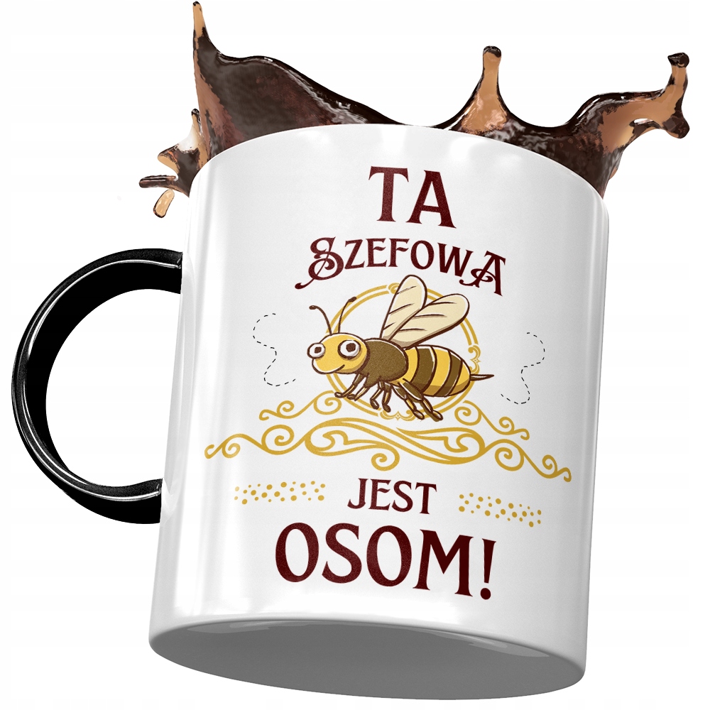 Kubek Czarny Szefowej Ta Szefowa Jest Osom Z Nadrukiem Ze Zdjęciem