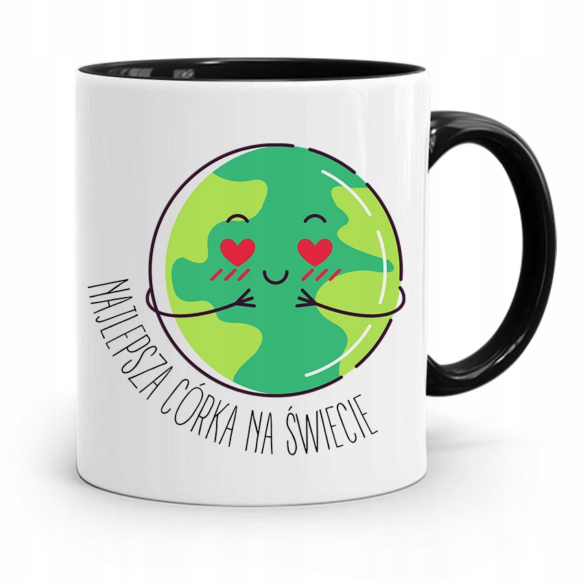 Kubek Czarny Prezent Dla Córki Najlepszej Córki Z Nadrukiem Ze Zdjęciem