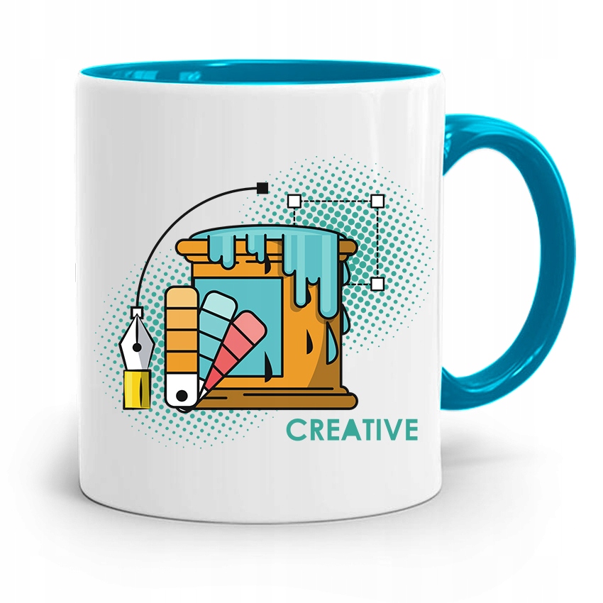 Kubek Błękitny Prezent Dla Grafika Creative Z Nadrukiem Ze Zdjęciem