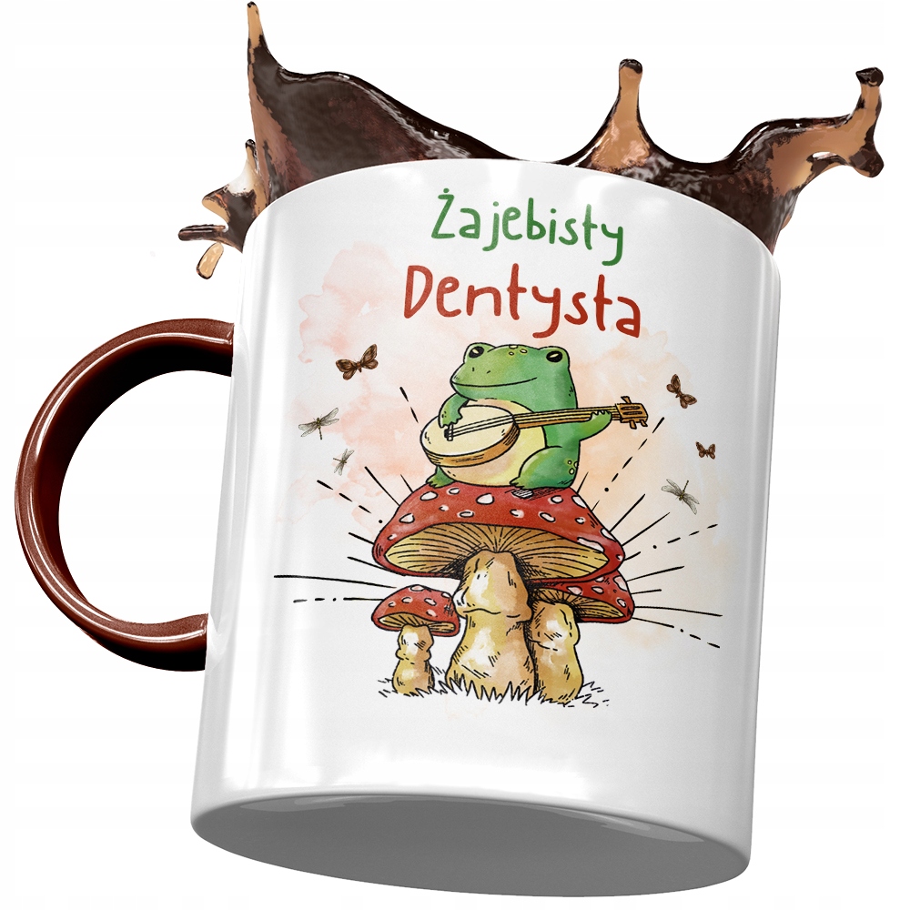 Kubek Bordowy Dla Dentysty Żajebisty Dentysta Z Nadrukiem Ze Zdjęciem