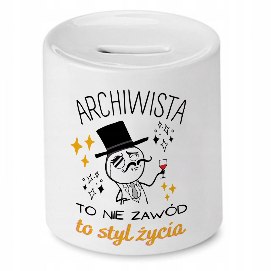 Dla Archiwisty Skarbonka Na Urodziny Na Prezent Z Nadrukiem Ze Zdjęciem Z N