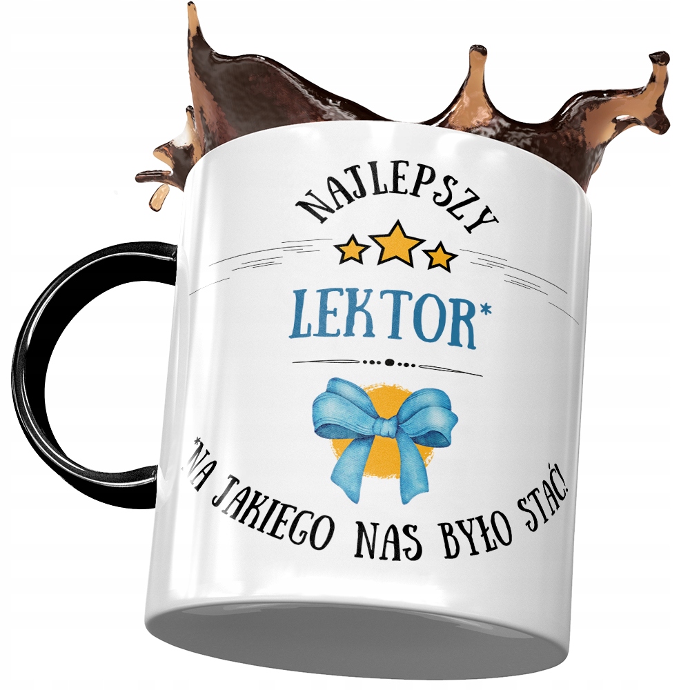 Kubek Czarny Dla Lektora Najlepszy Lektor Kubek Z Nadrukiem Ze Zdjęciem