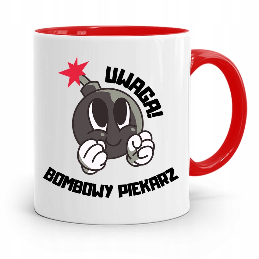 Kubek Czerwony Dla Piekarza Bombowy Piekarz Z Nadrukiem Ze Zdjęciem